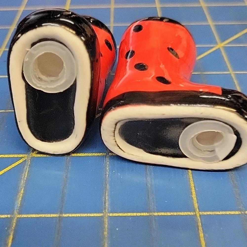 Lady Bug Red & Black Rain Boots Salt & Pepper 2